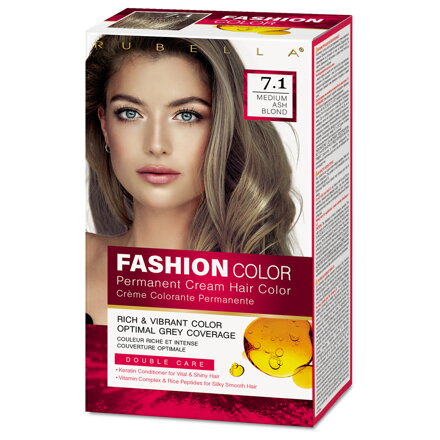 7.1 RUBELLA FASHION COLOR Dlho trvajúca Farba na vlasy STREDNE POPOLAVÁ BLOND 505015ml