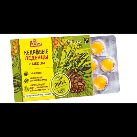 Radograd cukríky na hrdlo s cédrovou živicou, cédrovým olejom, lipou a medom 6 ks x 3,2g d.s:03.26