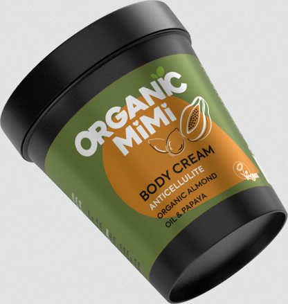ORGANIC MIMI Telový krém proti CELULITÍDE MANDLE a PAPÁJA 200 ml