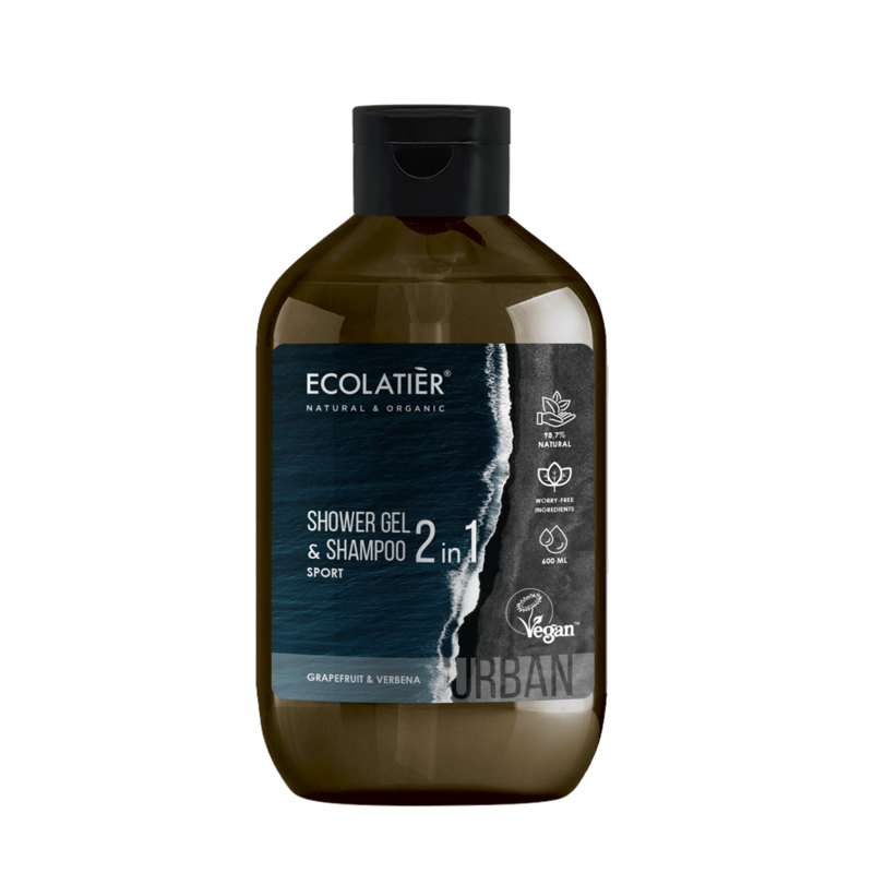 ECOLATIER - URBAN SPORT Sprchový gél a Šampón 2v1 GRAPEFRUIT a VERBENA 600 ml d.s:05.2026