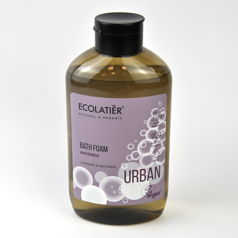 ECOLATIER URBAN - ANTISTRES pena do kúpeľa LEVANDUĽA a NEKTÁRINKA 600 ml d.s:05.2026