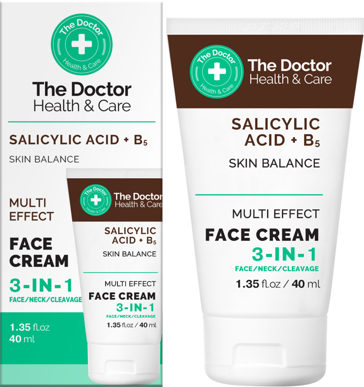 The DOCTOR pleťový krém s Kys. SALICYLOVOU a B5 pre problematickú pokožku s vyrážkami a zápalmi 3v1 40ml