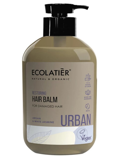 ECOLATIER URBAN ARGAN a JASMÍN Revitalizačný balzam pre poškodené vlasy 400 ml d.s:06.26