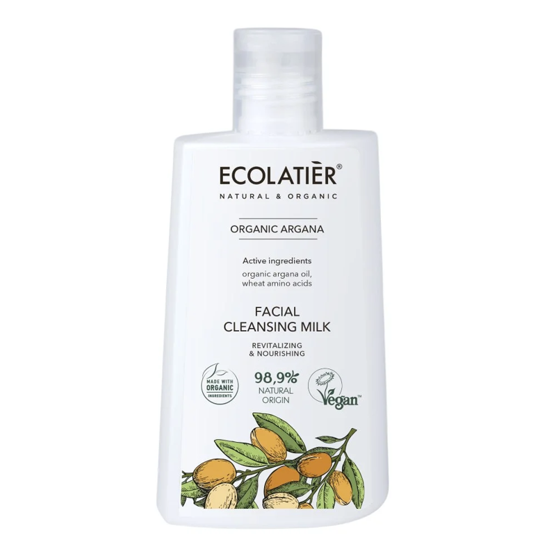 ECOLATIER ORGANIC ARGANA Revitalizačné a vyživujúce čistiace pleťové mlieko 400 ml