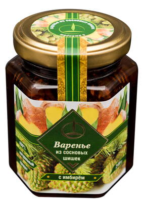 DŽEM z BOROVICOVÝCH ŠIŠIEK so ZÁZVOROM 240g