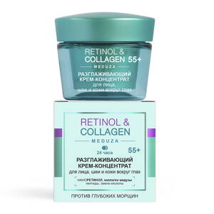 RETINOL&KOLAGÉN Vyhladzujúci KRÉMOVÝ KONCENTRÁT na tvár, krk a pokožku okolo očí, 55 45 ml