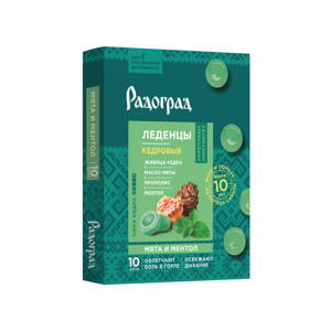 Radograd cukríky na hrdlo s mätou, mentolom, cédrovou živicou a propolisom 10 ks x 3,2g