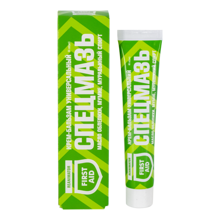 SPETSMAZ - unverzálny KRÉMOVÝ BALZAM prvej pomoci rakytníkový, kokosový, eukaliptový a jedľový olej, kys. mravčia, múmio 44 ML